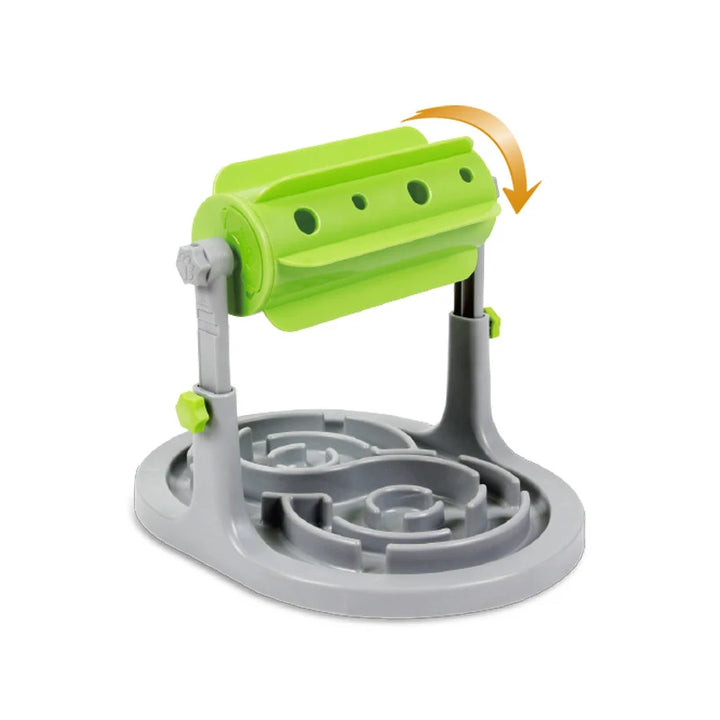 Rolling Adjustable Puzzle Slow Food Cat Dog Bowl Food Utensils Roller Leaking Food Anti Choke Slower Feeder Bowl Toy
