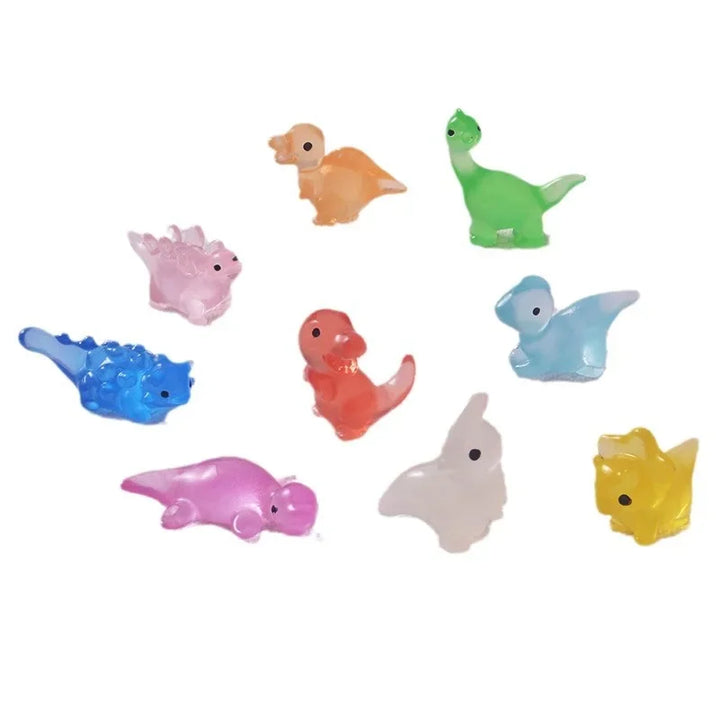 10/20/50PCS Mini Luminous Dinosaur Miniature Figurines,Glow in Dark Resin Dinosaur Dino Figures for Fairy Garden Micro Landscape