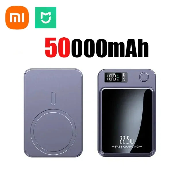 Xiaomi 100000mAh Magnetic Wireless Power Bank Fast Charger For Magsafe Portable Auxiliary Battery Pack For iphone Huawei Samsung