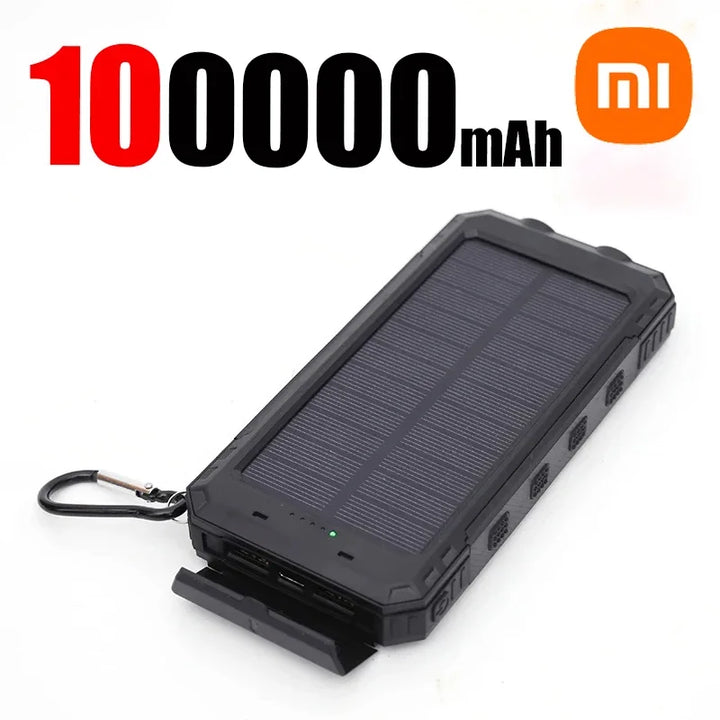 Xiaomi 200000mAh Large Capacity Solar PowerBank Portable With Lanyard Compass External Battery Outdoor Camping Fast Charging