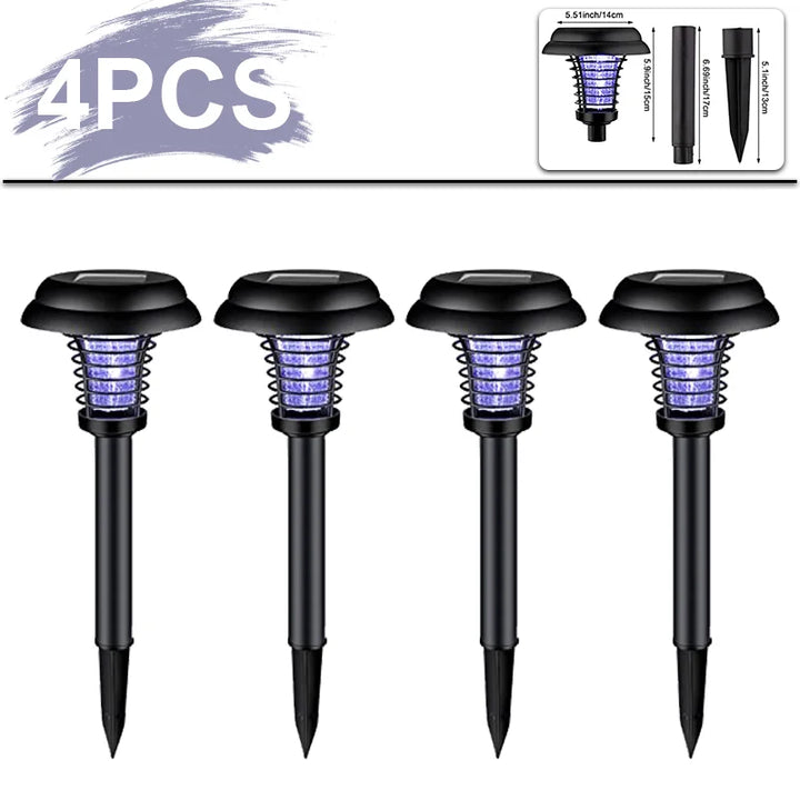 Solar Mosquito Killer With 2 Light Mode Outdoor Waterproof Led Light Bug Zapper Mosquito Trap Lamps For Garden Lawn Camping