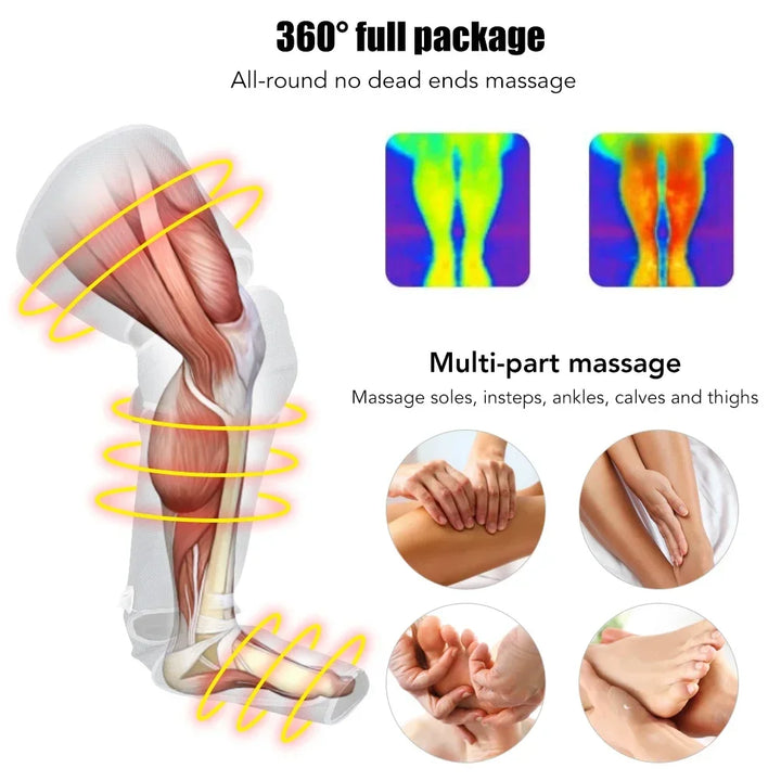 Electric Foot Calf Massager Air Pressure Circulation Massage Machine Improve Blood Circulation Old Cold Legs and Muscle Fatigue