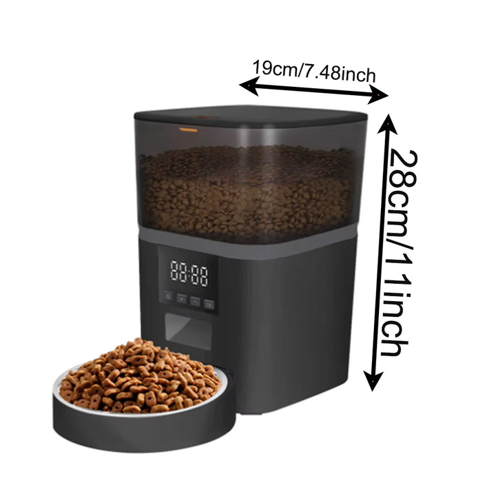 4L Automatic Pet Feeder Button Version Cat and Dog Dry Food Coarse Grain Dispenser Accessories Intelligent Control Pet Food Bowl
