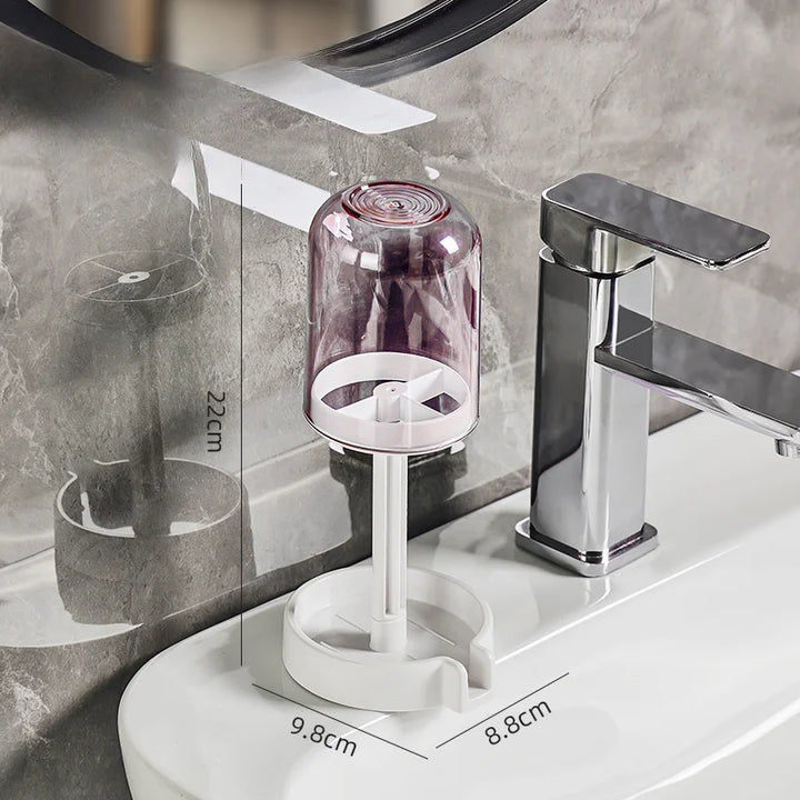 Toothbrush Holder With Dust Cover Drainage Design Plastic Multifunctional Bathroom Organizer For Cups Home Essentials