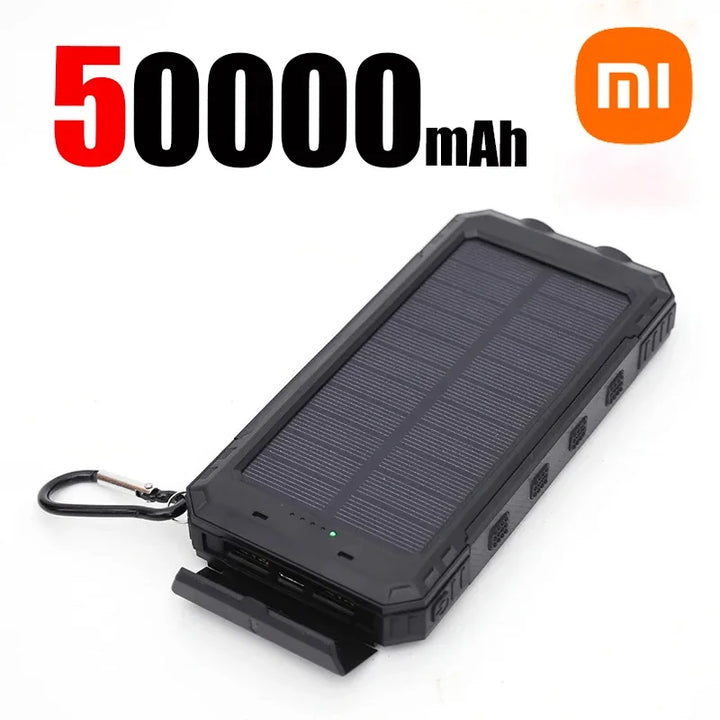 Xiaomi 200000mAh Large Capacity Solar PowerBank Portable With Lanyard Compass External Battery Outdoor Camping Fast Charging