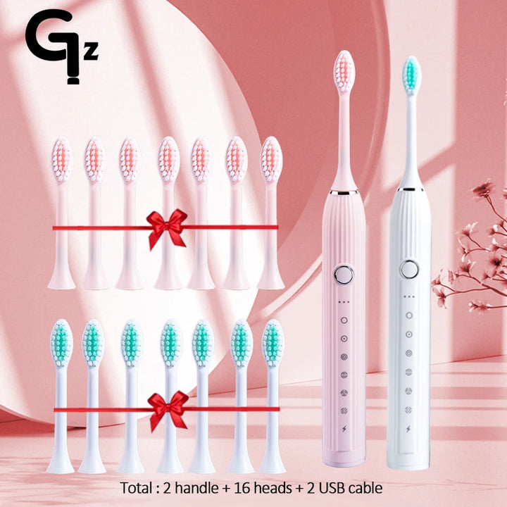 GeZhou N105 Sonic Electric toothbrush Adult children automatic toothbrush Rechargeable With 8 heads replacement IPX7 Tooth Brush