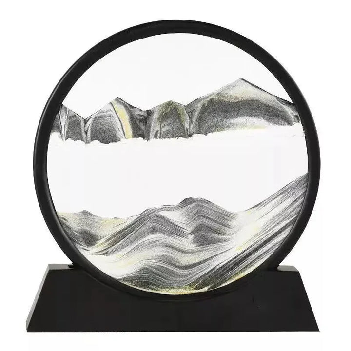 3D Hourglass Figurine Flowing Sand Painting Sculpture Moving Sand Art Picture Round Glass Statue Desk Decoration Home Ornament