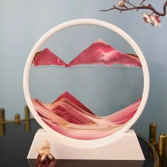 3D Hourglass Figurine Flowing Sand Painting Sculpture Moving Sand Art Picture Round Glass Statue Desk Decoration Home Ornament