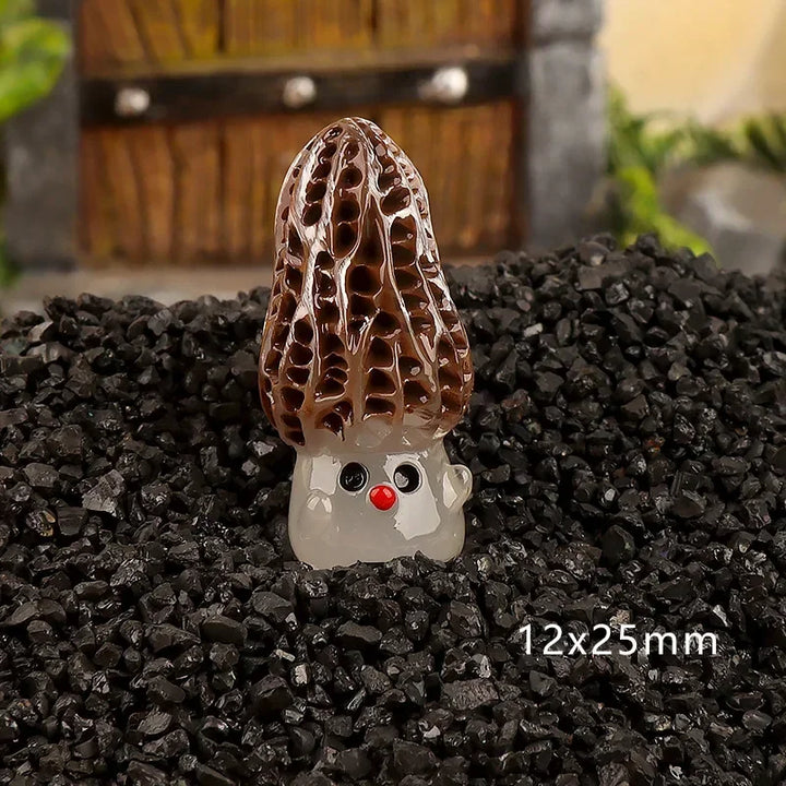 6PCS Miniatures Cartoon Mushrooms Fairy Garden Decoration Luminous Mini Cute Mushroom Moss Micro Landscape Accessories