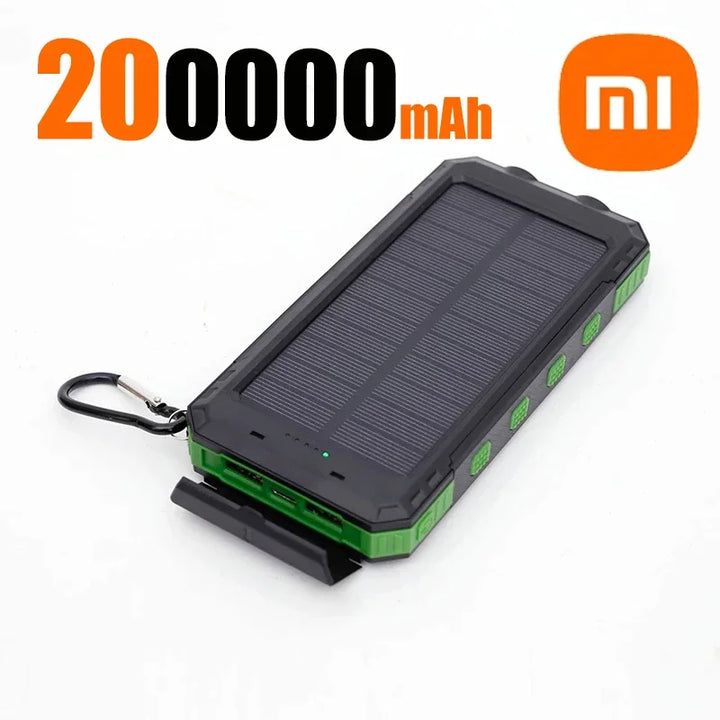 Xiaomi 200000mAh Large Capacity Solar PowerBank Portable With Lanyard Compass External Battery Outdoor Camping Fast Charging