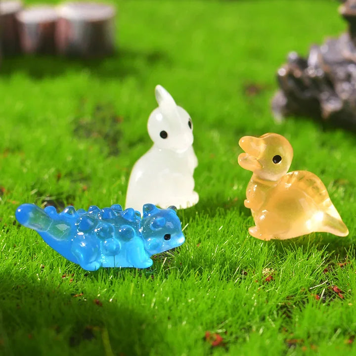10/20/50PCS Mini Luminous Dinosaur Miniature Figurines,Glow in Dark Resin Dinosaur Dino Figures for Fairy Garden Micro Landscape