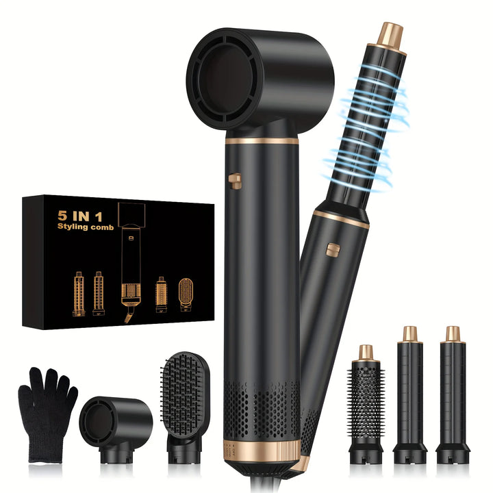 5 in 1 Blow Dryer Brush Hair Dryer Brush Detachable Hot Air Brush Curling Brush Iron Air Curling Wrap Styler Hair Styling Tools
