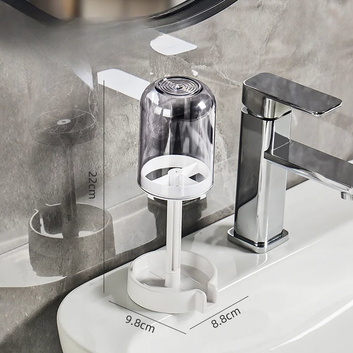 Toothbrush Holder With Dust Cover Drainage Design Plastic Multifunctional Bathroom Organizer For Cups Home Essentials