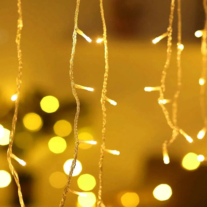 3.5-40M LED Icicle String Lights Christmas Curtain Fairy Lights Garland Remote Outdoor For New Year Wedding Street Holiday Decor