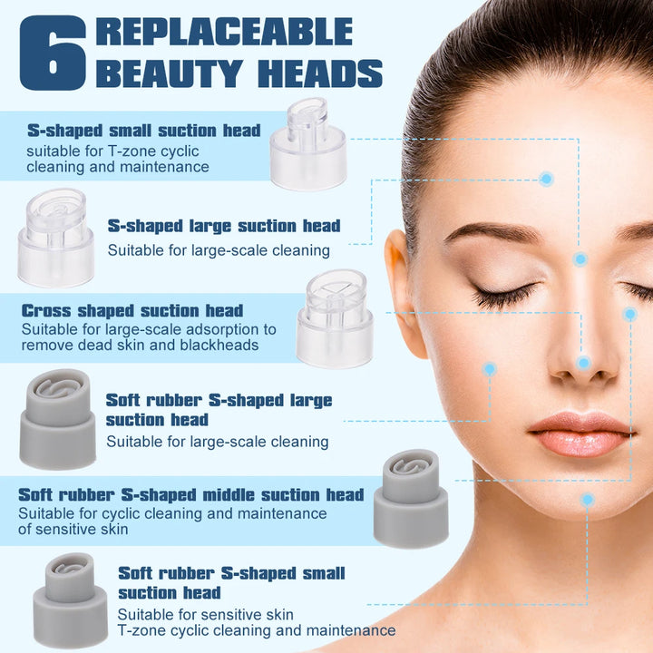 Blackhead Remover Pore Vacuum Face Cleaner Electric Pimple Black Head Removal USB Rechargeable Water Cycle Facial Cleaning Tools