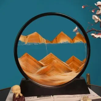 3D Hourglass Figurine Flowing Sand Painting Sculpture Moving Sand Art Picture Round Glass Statue Desk Decoration Home Ornament