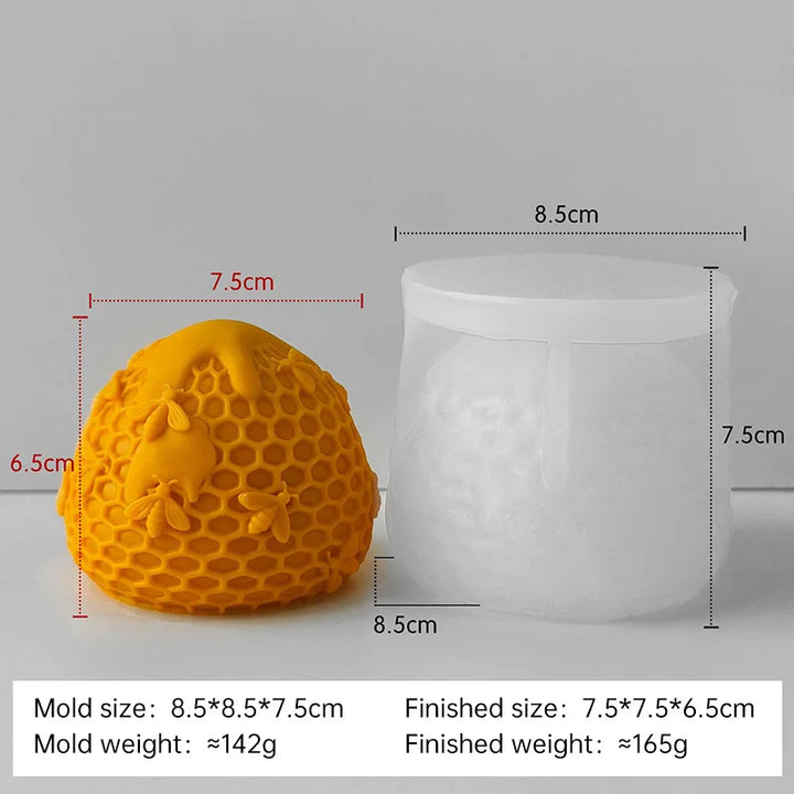 DIY Honeycomb Bee Cylinder Silicone Mold Handmade Aroma Candle Plaster Ornament Mould Soap Candle Making Supplies
