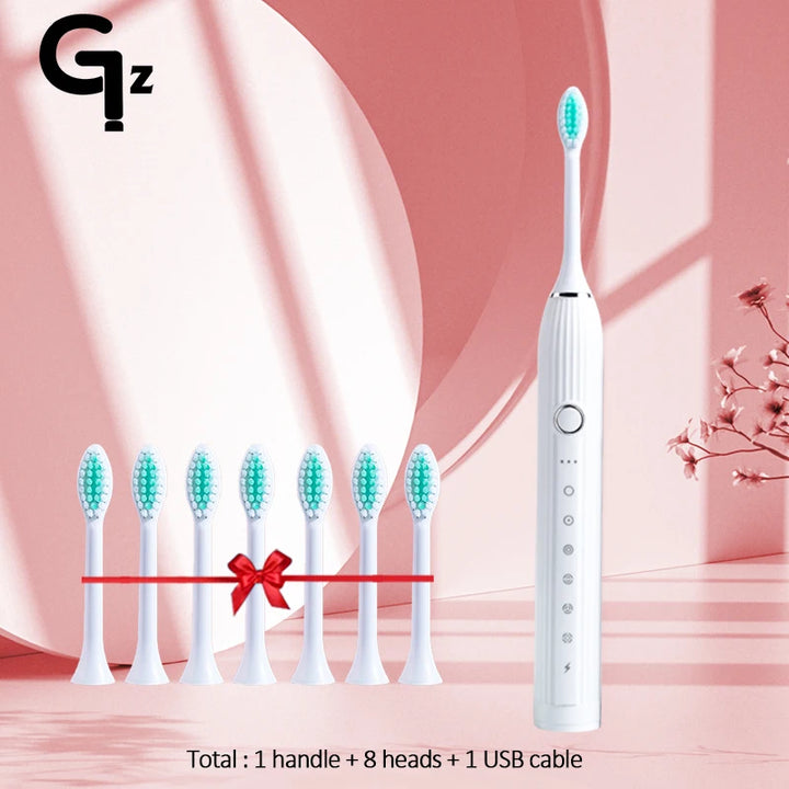 GeZhou N105 Sonic Electric toothbrush Adult children automatic toothbrush Rechargeable With 8 heads replacement IPX7 Tooth Brush