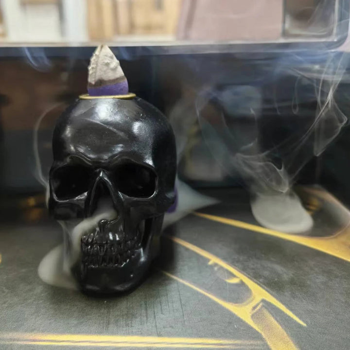 1 black skull incense burner bracket, reflux incense burner, burner resin skull incense burner waterfall, incense burner home de