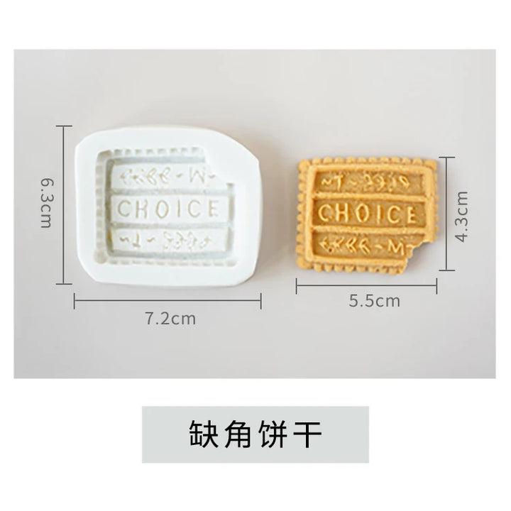 Biscuit Scented Candle Silicone Mold Simulation Modeling Candle Diy Plaster Baking Cake Mold Cake Decorating Tools