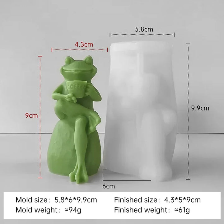 Cute Frog Candle Mold  Aroma Plaster Ornaments Molds Handmade Silicone Candle Making Supplies