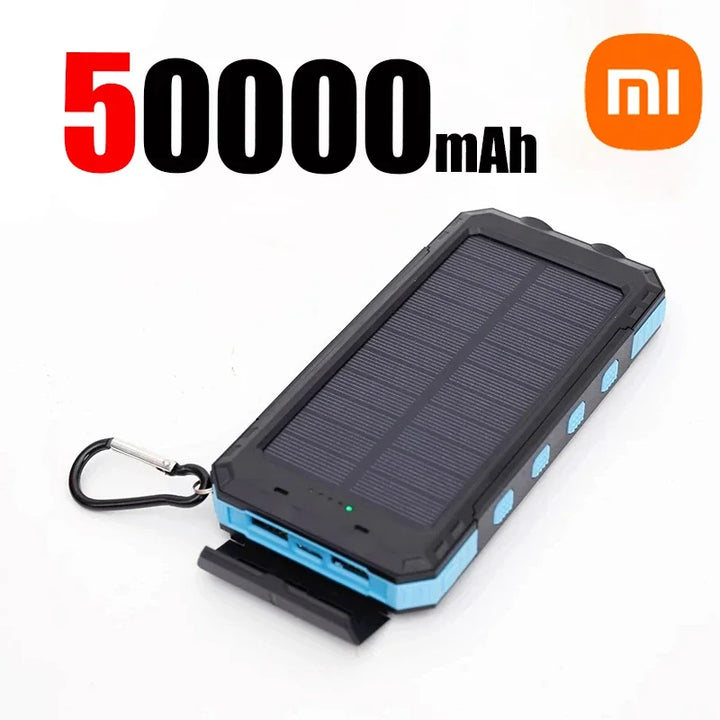 Xiaomi 200000mAh Large Capacity Solar PowerBank Portable With Lanyard Compass External Battery Outdoor Camping Fast Charging