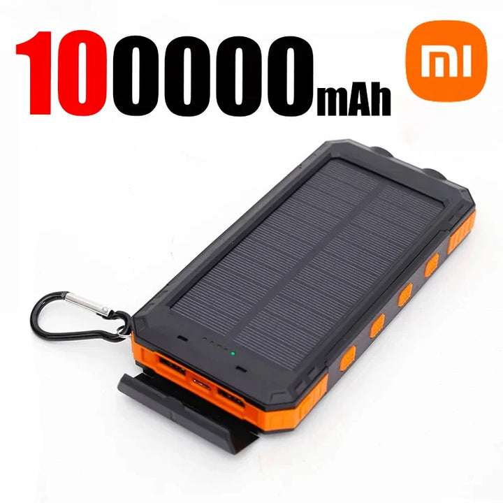 Xiaomi 200000mAh Large Capacity Solar PowerBank Portable With Lanyard Compass External Battery Outdoor Camping Fast Charging