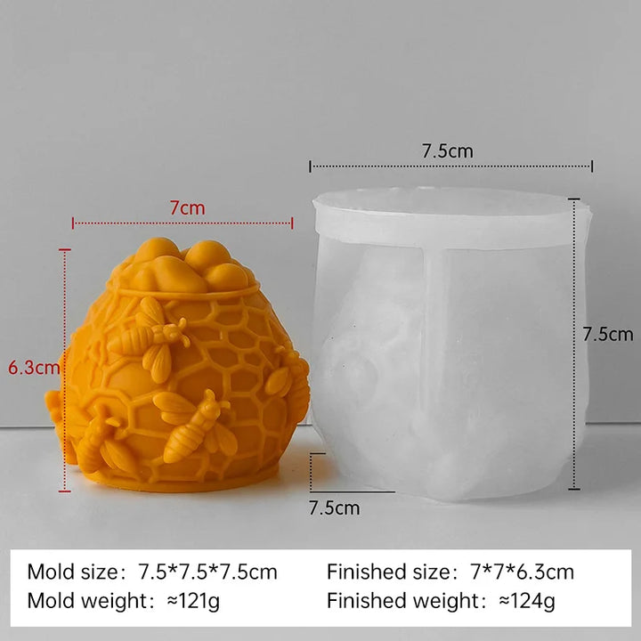 DIY Honeycomb Bee Cylinder Silicone Mold Handmade Aroma Candle Plaster Ornament Mould Soap Candle Making Supplies