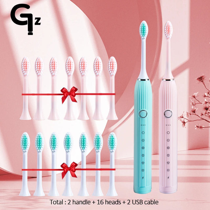 GeZhou N105 Sonic Electric toothbrush Adult children automatic toothbrush Rechargeable With 8 heads replacement IPX7 Tooth Brush
