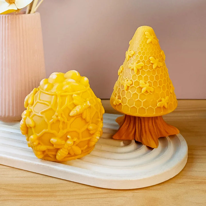 DIY Honeycomb Bee Cylinder Silicone Mold Handmade Aroma Candle Plaster Ornament Mould Soap Candle Making Supplies
