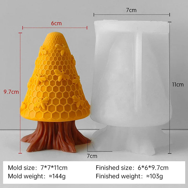 DIY Honeycomb Bee Cylinder Silicone Mold Handmade Aroma Candle Plaster Ornament Mould Soap Candle Making Supplies