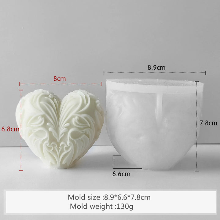 Heart Candle Silicone Mold Handmade Gifts Valentine's Day Plaster Resin Ornaments Mould Soap Candle Making Supplies