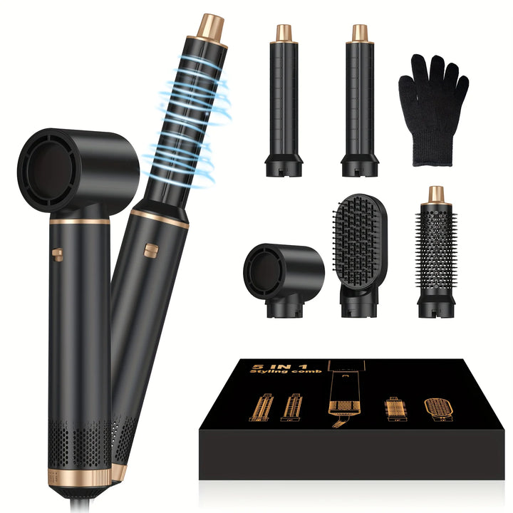 5 in 1 Blow Dryer Brush Hair Dryer Brush Detachable Hot Air Brush Curling Brush Iron Air Curling Wrap Styler Hair Styling Tools